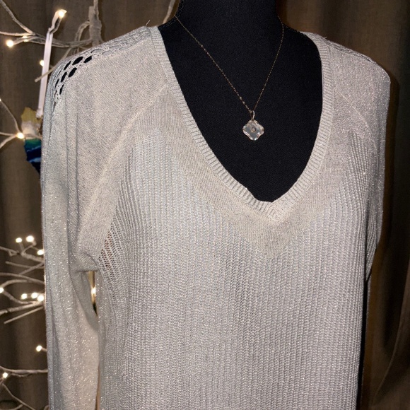 Lucky Brand Metallic Taupe Gold Knit Tunic (NWT) - Picture 1 of 3